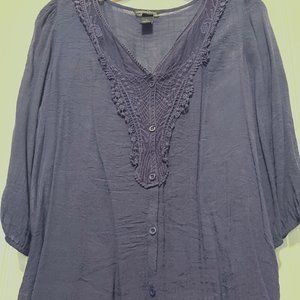 Millenium- navy blue top-boho-casual